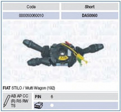 MAGNETI MARELLI 000050060010 -  Выключатель на рулевой колонке